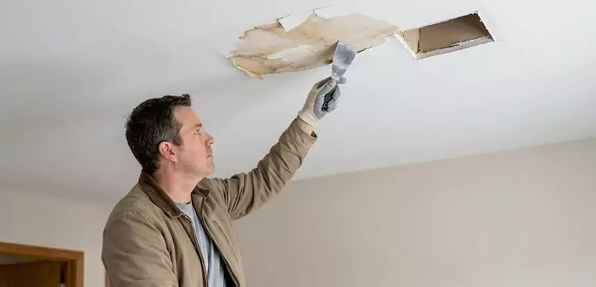 Ceiling Water Stain and Drywall Repair in McDonough